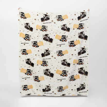 Spring Skid Loader Plush Throw Blanket- PREORDER