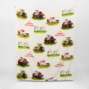 Spring Watercolor Farm Plush Throw Blanket- PREORDER