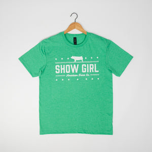 ‘Show Girl’ Heather Green Swine Tee