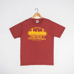 ‘Cornfields And College Football’ Washed Red Tee - American Farm Company