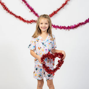 Valentines Chickens Toddler/Youth Bamboo Pajama Set - PREORDER