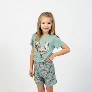 Floral Chicken Toddler/Youth Bamboo Pajama Set - PREORDER