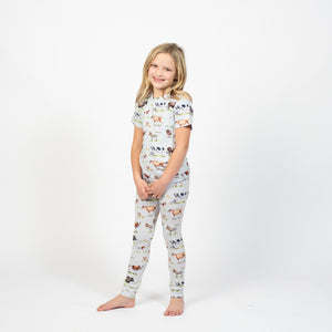 Watercolor Animals Toddler/Youth Bamboo Pajama Set - PREORDER