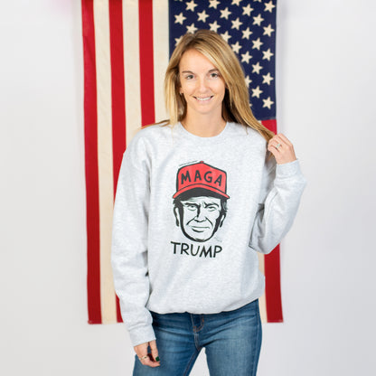 MAGA Trump Grey Graphic Crewneck