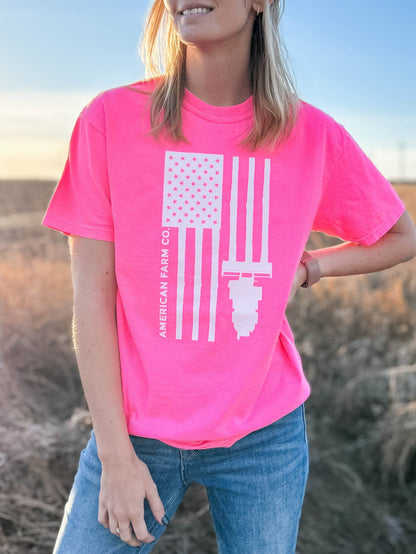 Harvest Flag Pink Tee