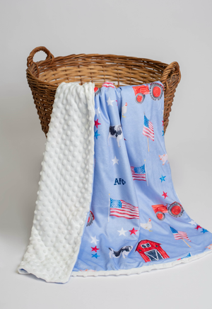 Patriotic Farm Minky Blanket