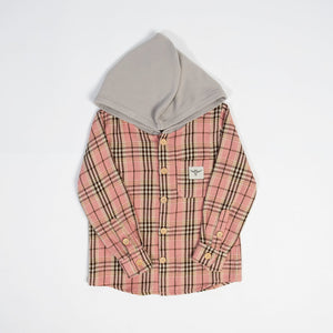 Pink Plaid Hooded Flannel Shirt - Baby/Youth