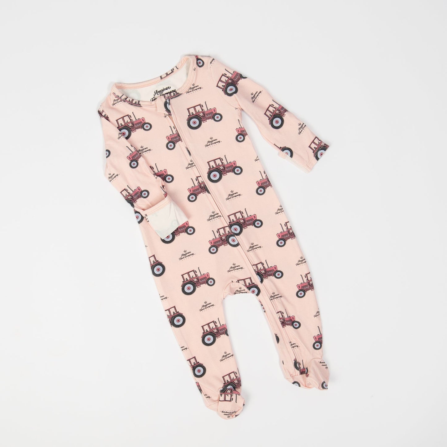 Pink Tractor Baby Pajamas