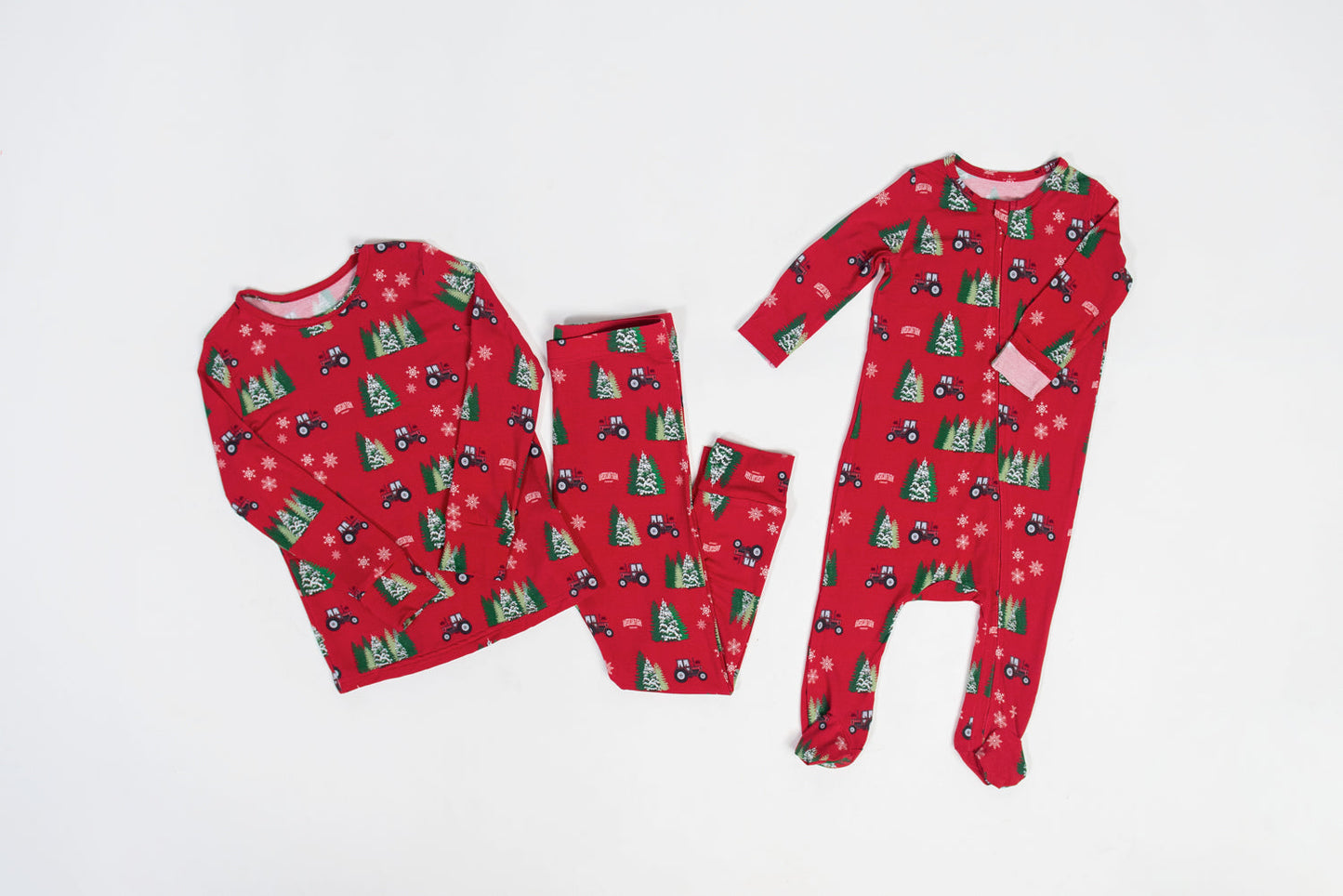 PREORDER Red Tractor Christmas Baby Bamboo Pajamas