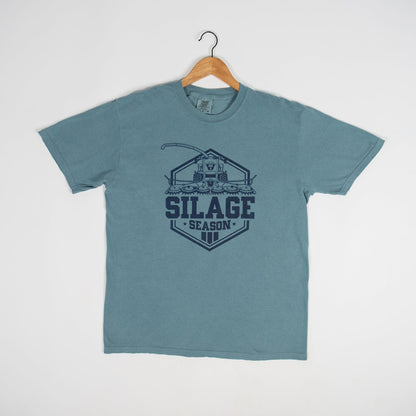 ‘Silage Season’ Washed Blue Tee