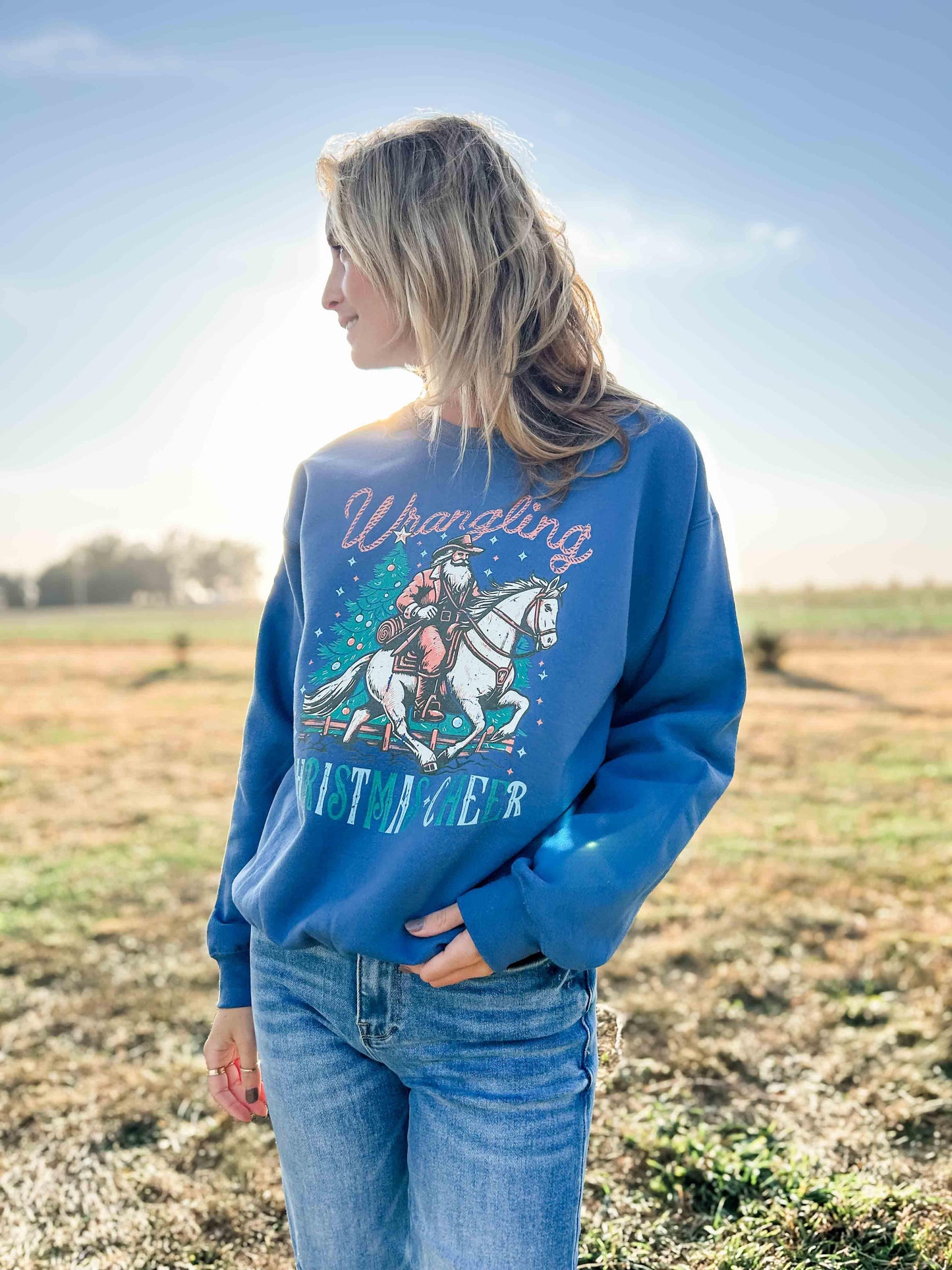 Christmas Wrangling Christmas Cheer Graphic Crewneck