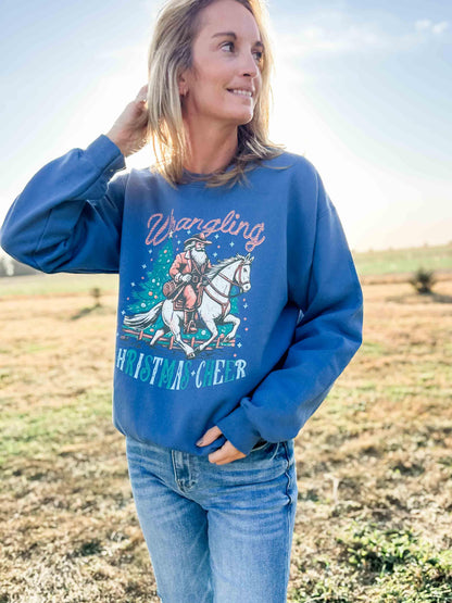 Christmas Wrangling Christmas Cheer Graphic Crewneck