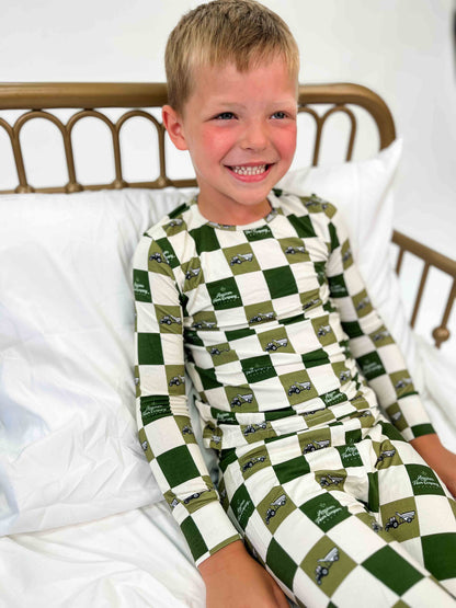 Grain Cart Checkers Toddler/Youth Bamboo Pajamas