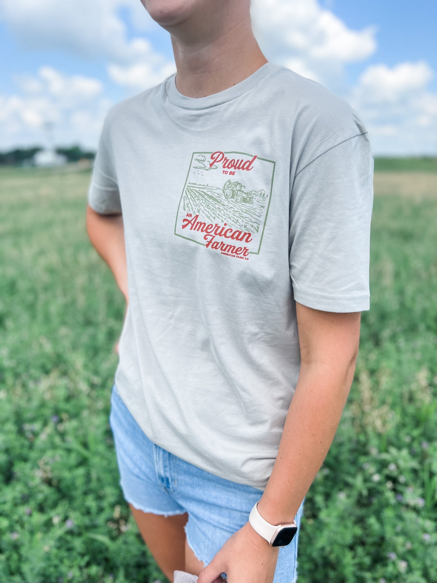 'Proud American Farmer' Stone Tee