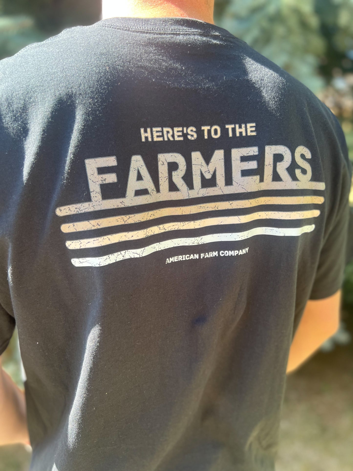 'Here's To the Farmers' Black Tee