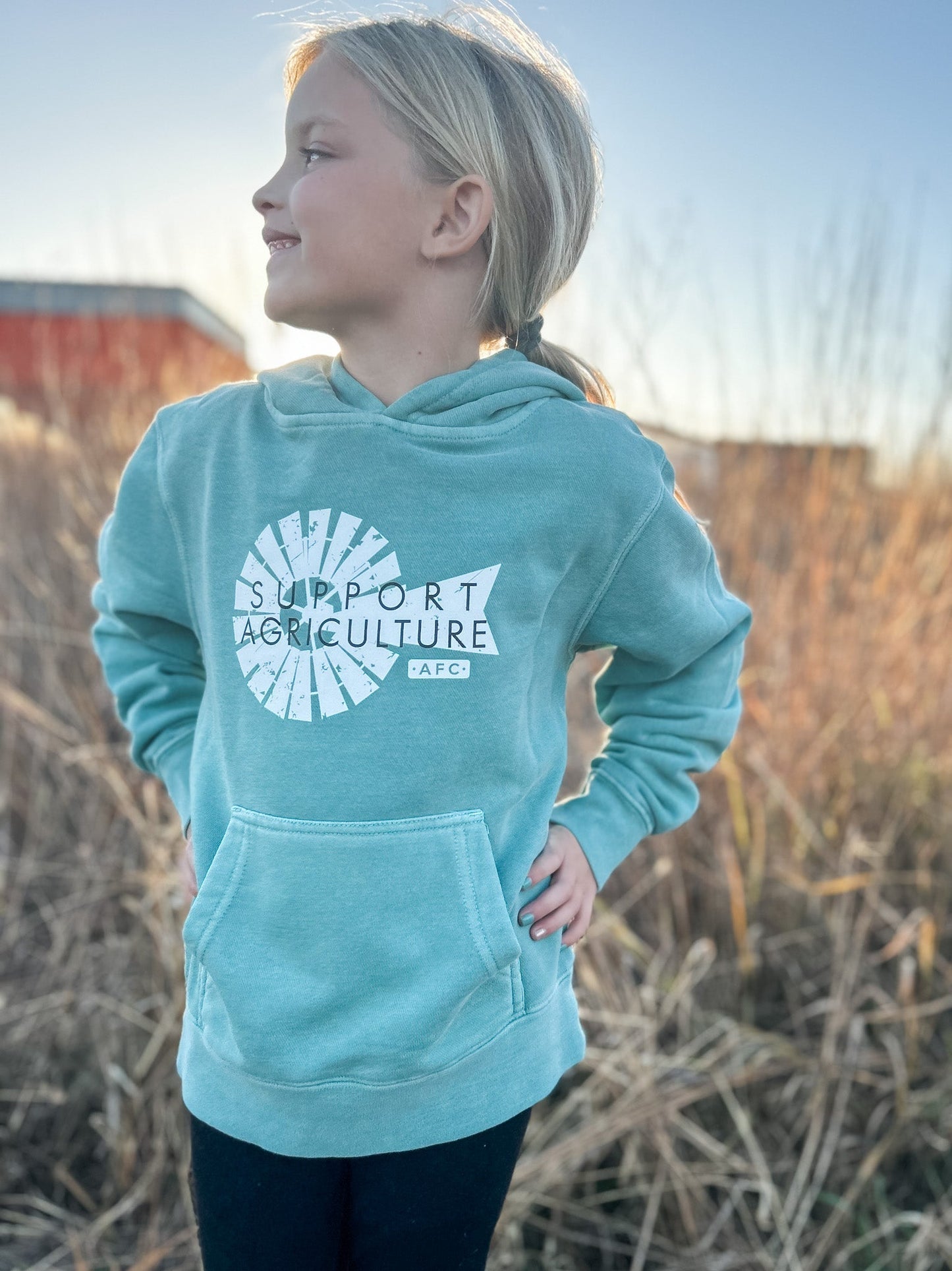 Mint Support Agriculture’ Hoodie-Youth