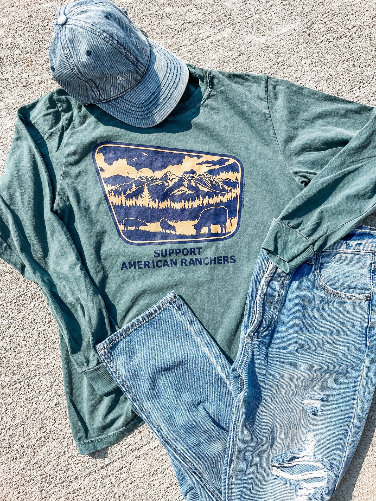 ‘Support American Ranchers’ Landscape Longsleeve