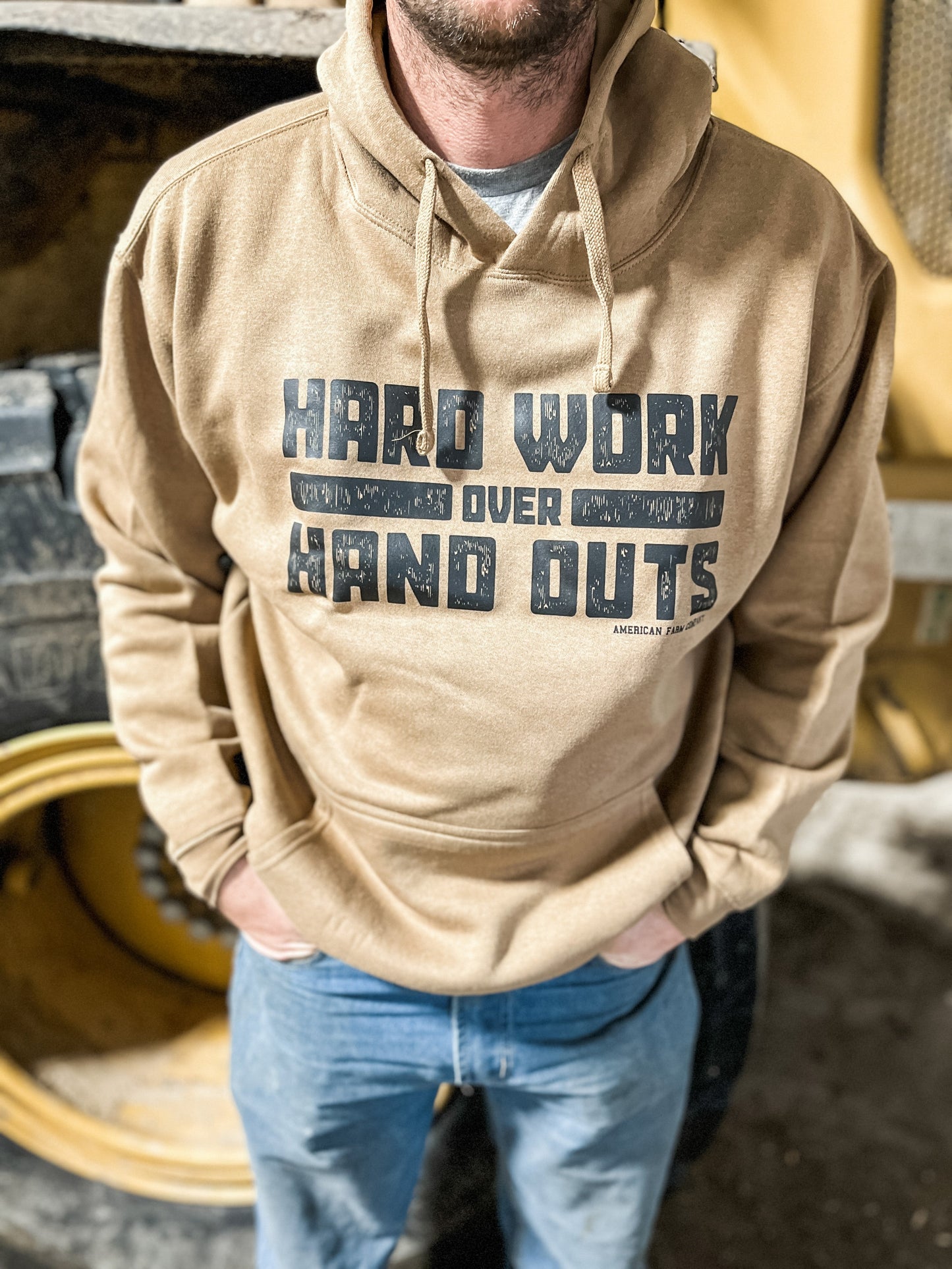 'Hardwork over Handouts' Golden Hoodie