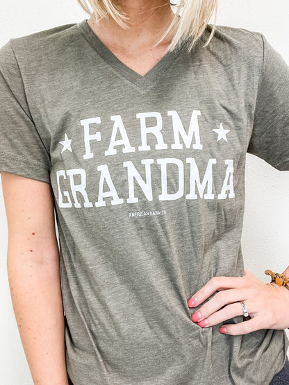 Farm Grandma V- Neck Tee