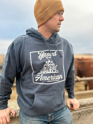 ‘Proud to be an American’ Slate Blue Hoodie