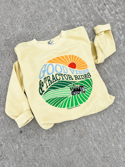 'Good Vibes & Tractor Rides' Crewneck