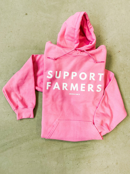 'Support Farmers' Pink Hoodie