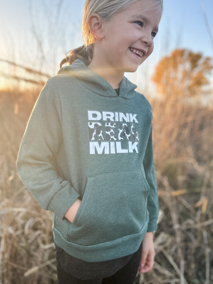 Green ‘Drink Real Milk’Hoodie-Youth & Toddler