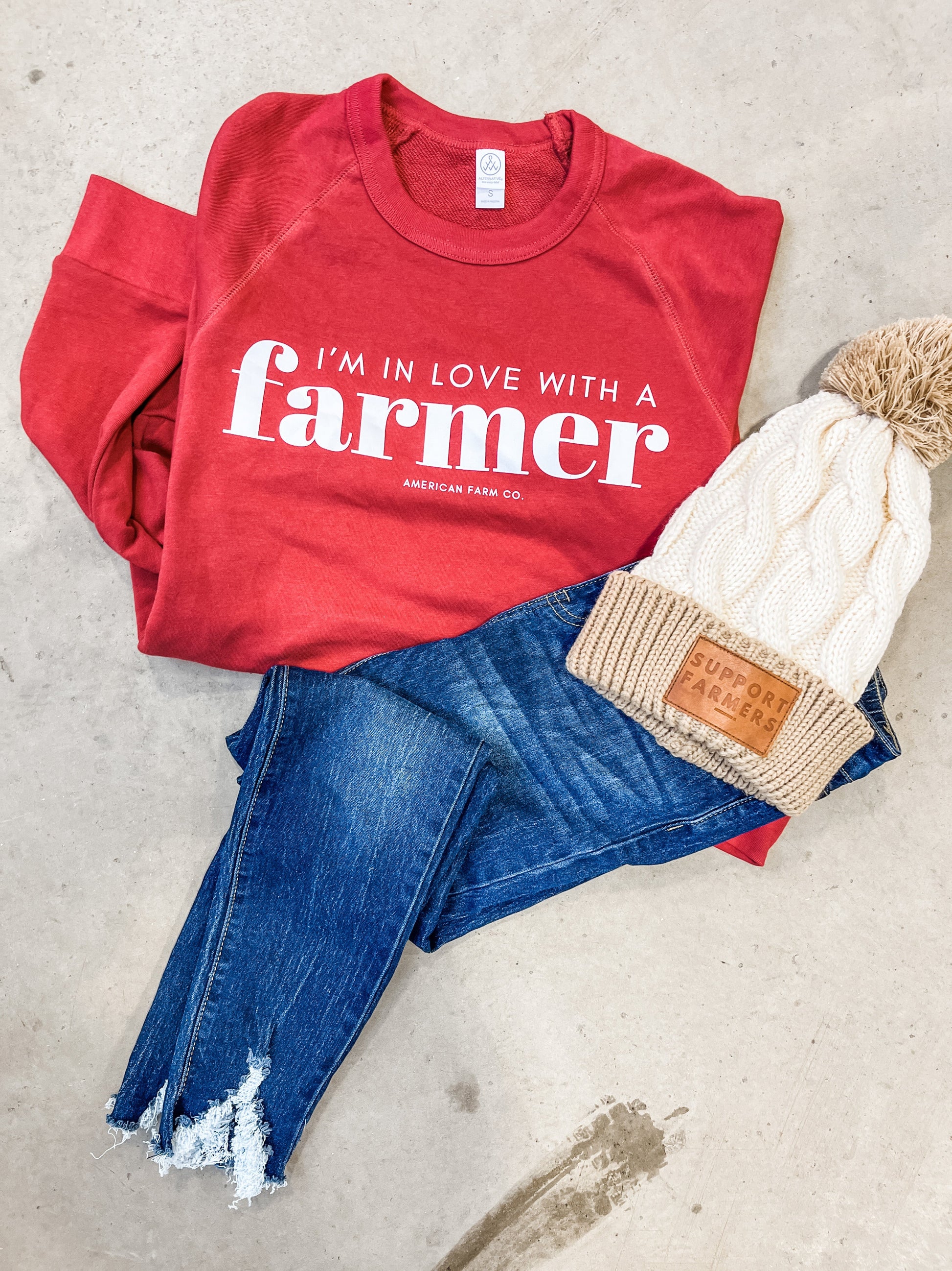 im in love with a farmer crewneck